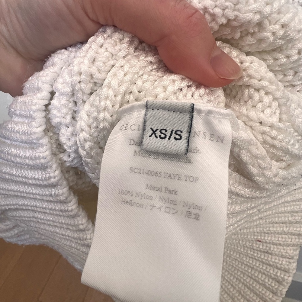 Cecilie Bahnsen Faye Organza-detailed Knit Top S - Picture 6 of 10